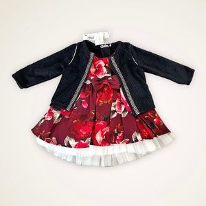 IKKS Kids Navy Cardigan & American Princess Collection NYC Dress Size 18 Months